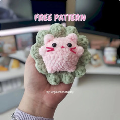 Cute Crochet Cat Coaster Pattern for Beginners