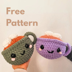Cute Crochet Cup Plushies Free Pattern for Beginners