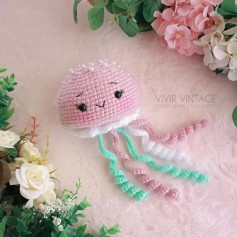 Cute Crochet Jellyfish Amigurumi Pattern with Flowers
