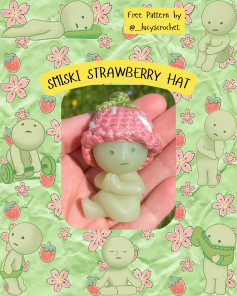 Cute Crochet Smiski Strawberry Hat Pattern Tutorial