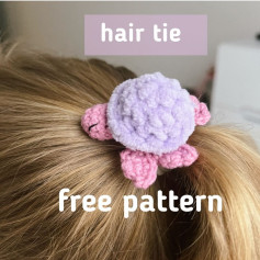 Cute Crochet Turtle Hair Tie Free Pattern Tutorial