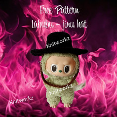 Cute Labubu Crochet Pattern with Cowboy Hat