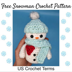 Cute Snowman Crochet Pattern with Hat and Scarf