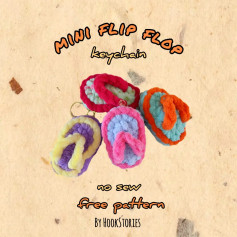 DIY Mini Flip Flop Keychain Crochet Pattern - No Sew Needed