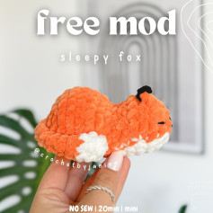 Easy Crochet Pattern for a Sleepy Fox Plushie