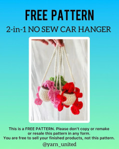 Free Crochet Pattern: 2-in-1 No-Sew Car Hanger Tutorial