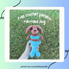 Free Crochet Pattern: Adorable Mermaid Dog Amigurumi