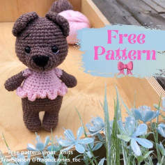 Free Crochet Pattern: Cute Bear Amigurumi with Pink Dress