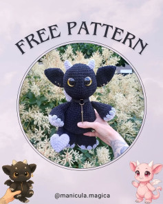 Free Crochet Pattern: Cute Dragon Amigurumi Plush Toy