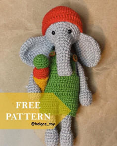 Free Crochet Pattern: Cute Elephant with Ice Cream