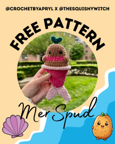 Free Crochet Pattern: Cute Mer Spud Amigurumi Toy