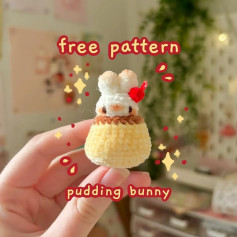 Free Crochet Pattern: Cute Pudding Bunny Amigurumi