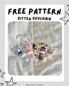 Free Crochet Pattern for Adorable Kitten Keychains