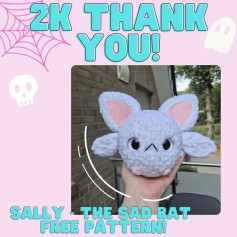 Free Crochet Pattern for Adorable Sad Bat Plush Toy