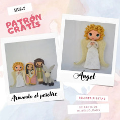Free Crochet Pattern for Christmas Nativity Scene and Angel