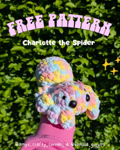 Free Crochet Pattern for Colorful Charlotte the Spider Toy