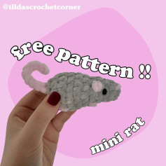 Free Crochet Pattern for Cute Mini Rat Amigurumi