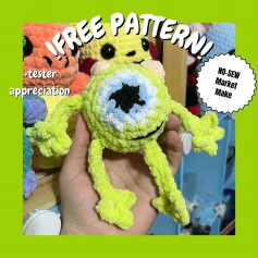 Free Crochet Pattern for Cute No-Sew Monster Toy