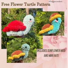 Free Crochet Pattern for Flower Turtle with Sunflower Mod
