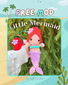 Free Crochet Pattern for Little Mermaid Amigurumi Doll