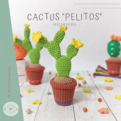 Guía gratuita para tejer cactus de crochet con flores amarillas