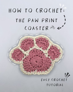 Learn to Crochet a Cute Paw Print Coaster Easily
