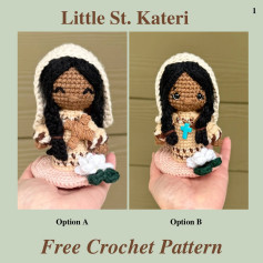 Little St. Kateri Free Crochet Pattern Amigurumi Doll