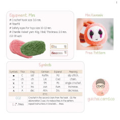 Mini Kaonashi Crochet Pattern with Yarn and Symbol Guide