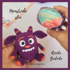 Monstrinho Slim de Amigurumi: Receita Gratuita de Crochê Fácil
