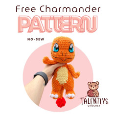 No-Sew Charmander Crochet Pattern - Free and Easy Tutorial