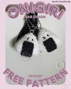 Onigiri Crochet Bag Charm Free Pattern Tutorial