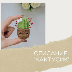 Описание вязаного кактусика своими руками