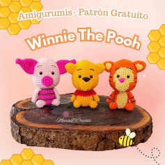 Patrón de amigurumis de Winnie the Pooh: Piglet, Pooh y Tigger