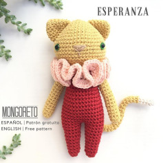 Patrón de crochet gratis: Gato de peluche adorable