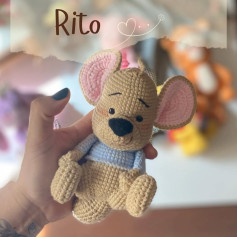 Patrón de crochet para muñeco de peluche de ratón adorable