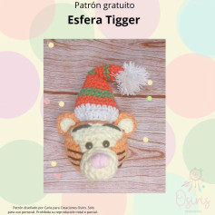 Patrón de esfera Tigger para decoración navideña