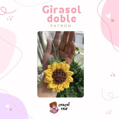 Patrón de girasol doble tejido a crochet fácil y rápido