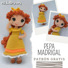 Patrón de muñeca amigurumi Pepa Madrigal gratis