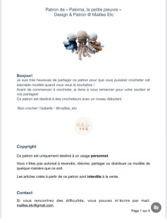 Patron de Paloma, la petite pieuvre pour débutants