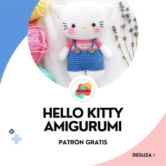 Patrón gratis para hacer Hello Kitty amigurumi adorable