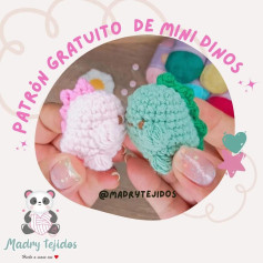 Patrón gratuito de mini dinosaurios adorables a crochet