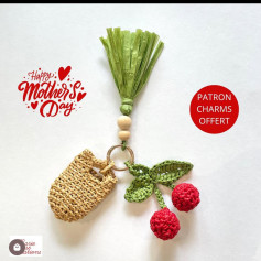 Porte-clés crochet cerises pour fête des Mères