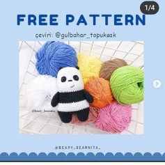 Sevimli Panda Amigurumi Ücretsiz Örgü Modeli
