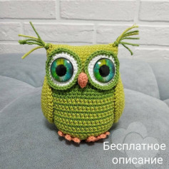 Сова амигуруми с большими глазами для вязания крючком