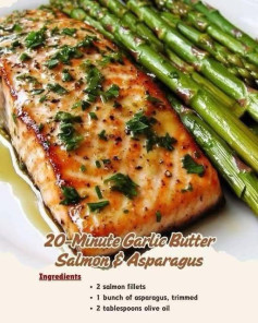 20-Minute Garlic Butter Salmon & Asparagus