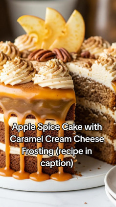 Apple Spice Cake with Caramel Cream Cheese Frosting