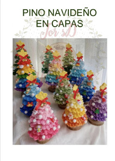 Árboles de Navidad a Crochet en Capas de Colores
