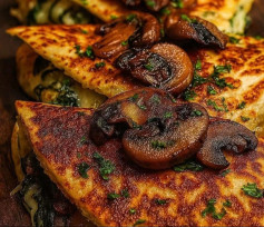 🌮 Baked Spinach Mushroom Quesadillas