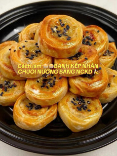 🥞🥞BÁNH KẾP NHÂN CHUỐI NƯỚNG BẰNG NỒI CHIÊN KHÔNG DẦU 🍌