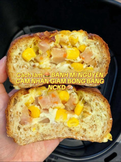 🍔 BÁNH MÌ NGUYÊN CÁM NHÂN GIĂM BÔNG BẰNG NỒI CHIÊN KHÔNG DẦU 🥯